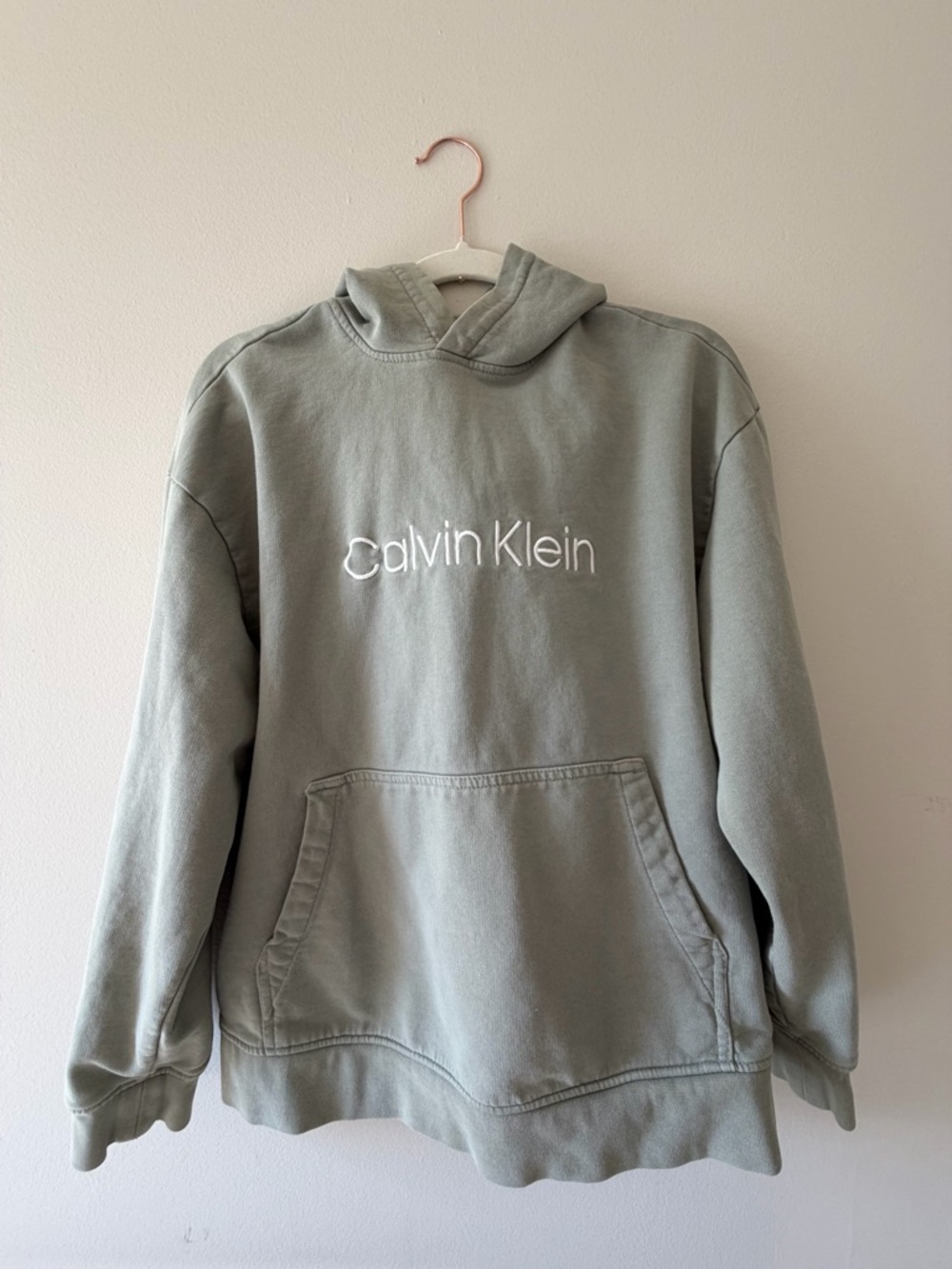 Calvin Klein Men's Pullover Hoodie in Sage Green
